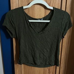 Green Charolette Russe cropped shirt